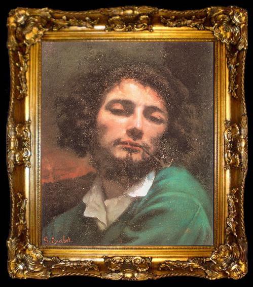 framed  Courbet, Gustave Self-Portrait (Man with a Pipe), ta009-2